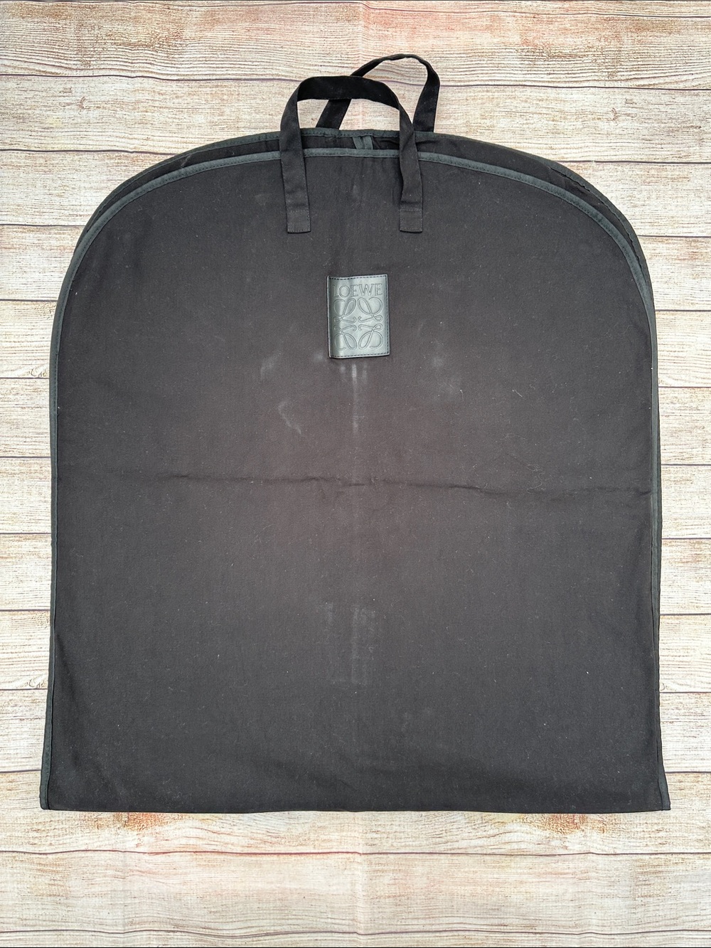 Loewe Black Canvas Leather Anagram Travel Suit Garment Bag Oversized